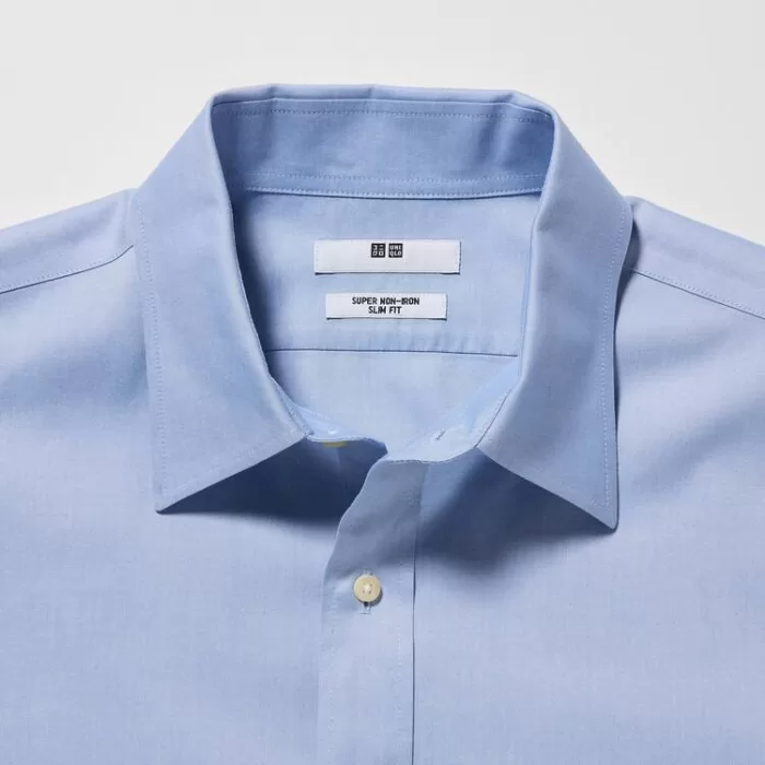 Uniqlo Super Non-iron Slim Fit Shirts (2020 Season) Men Light Blue