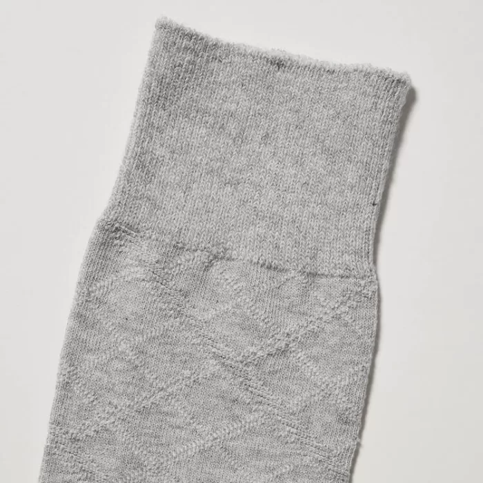 Uniqlo Supima Cotton Links Checked Men’s Socks Grey