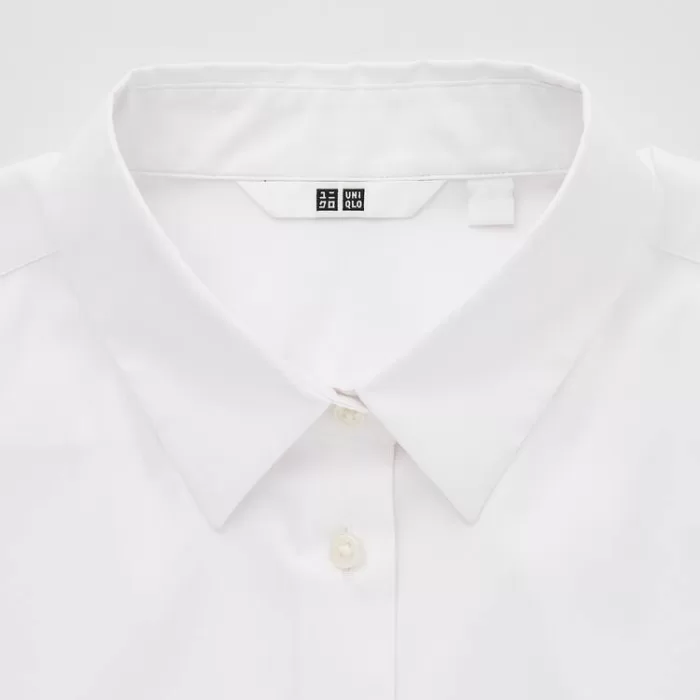 Uniqlo Supima Cotton Stretch Broadcloth Long Sleeved Women’s White Shirts