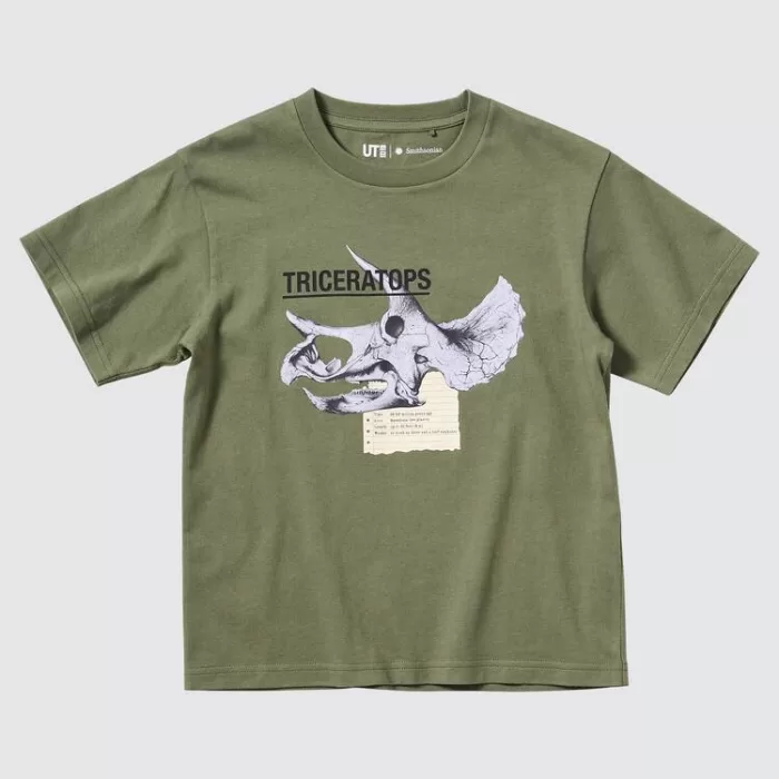 Uniqlo The Smithsonian Ut Printed T-Shirt Kids Olive Green
