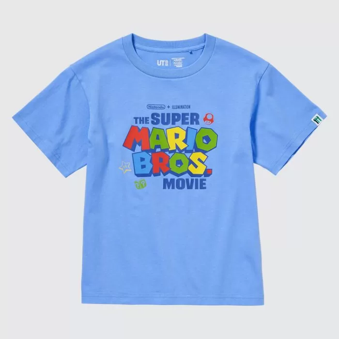 Uniqlo The Super Mario Bros Movie Ut Printed T-Shirt Kids Blue
