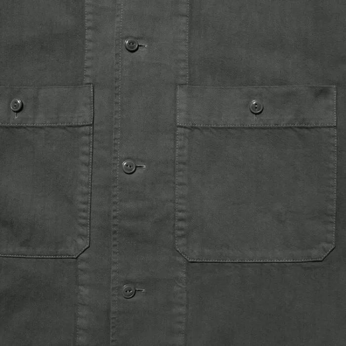 Uniqlo U Oversized Short Sleeved Work Shirts Women Dark Grey