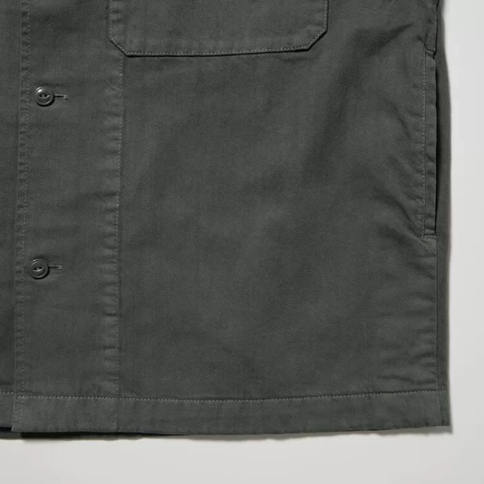 Uniqlo U Oversized Short Sleeved Work Shirts Women Dark Grey