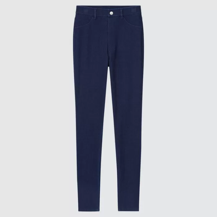 Uniqlo Ultra Stretch High Rise Denim Leggings (Long) (2021 Season) Women Blue