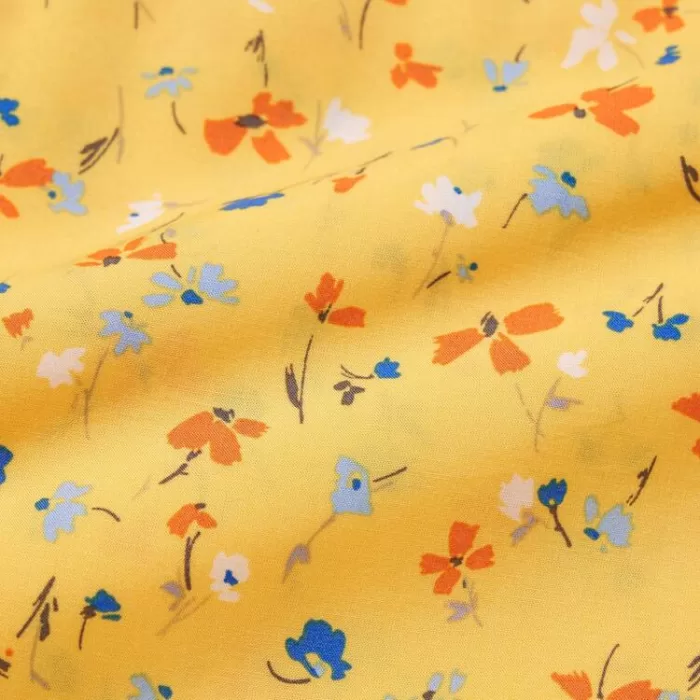 Uniqlo Viscose Flower Printed Sleeveless Dress Kids Yellow