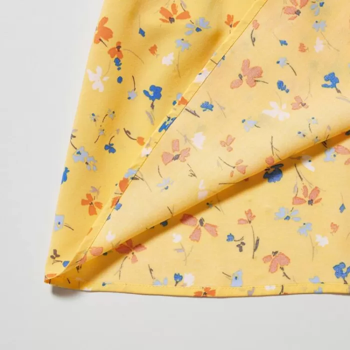 Uniqlo Viscose Flower Printed Sleeveless Dress Kids Yellow