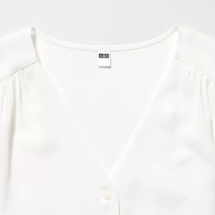 Uniqlo Viscose Lawn Short Sleeved Women’s Blouses White