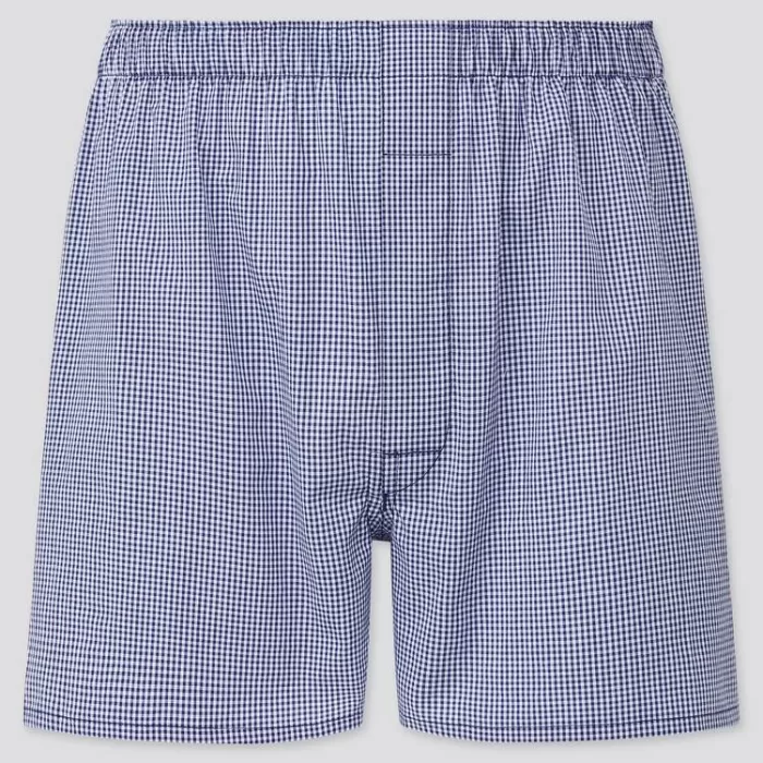 Uniqlo Woven Checked Boxer Underwear (2021 Season) Men’s Navy Blue
